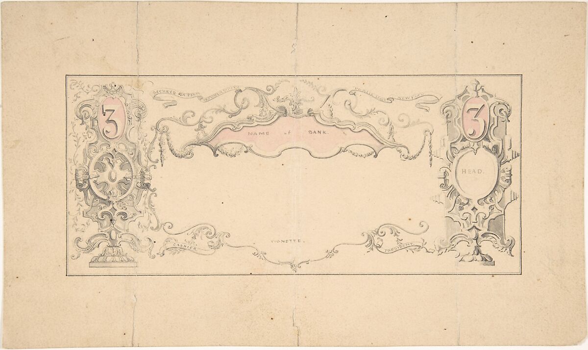 Robert William Hume  Design for a Fancy Table, Louis Quatorze