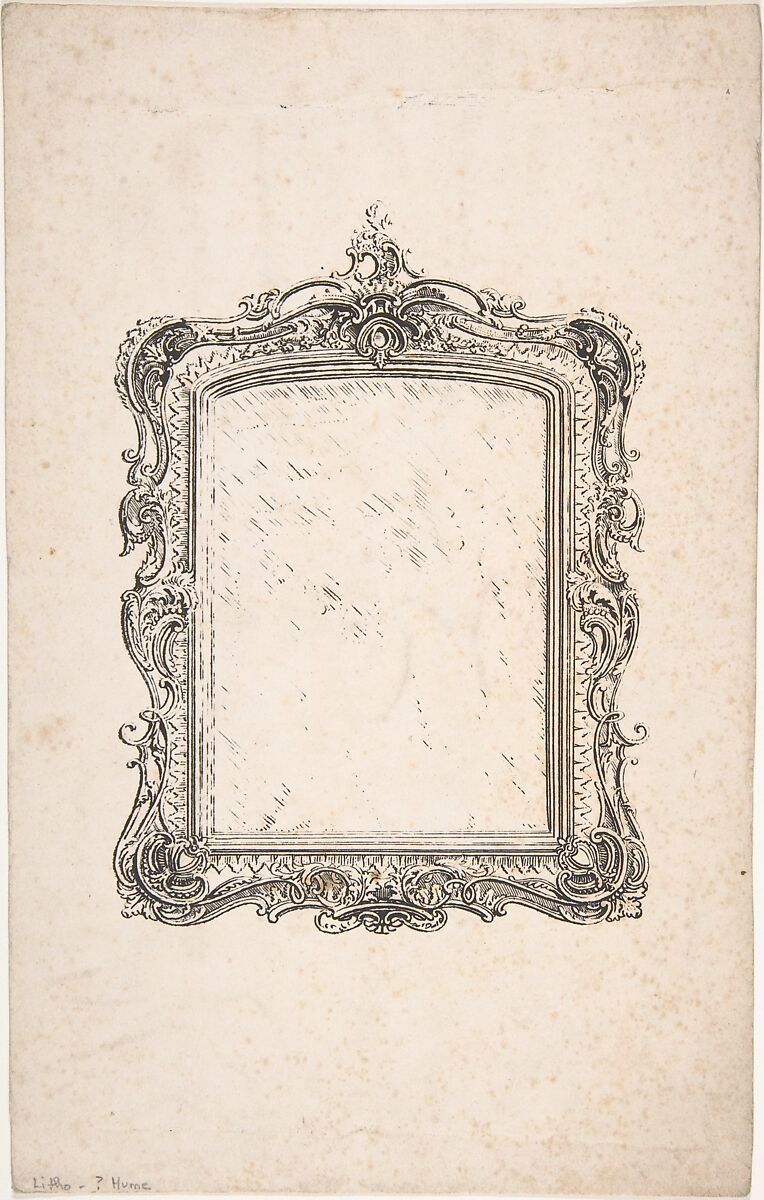 Design for Frame, Robert William Hume (British, London 1816–1904 Long Island City), Pen and ink 