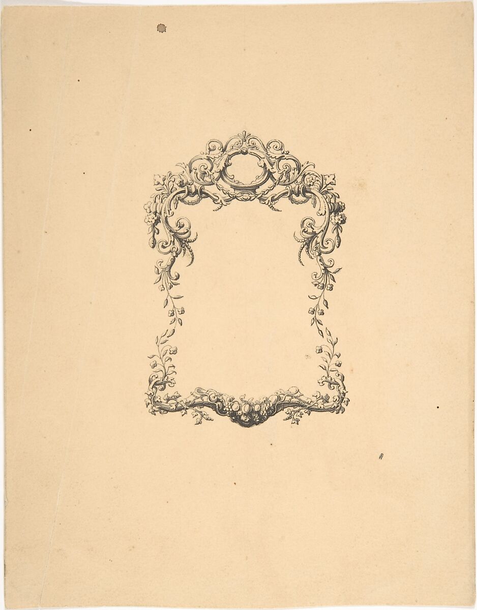 Design for Frame, Robert William Hume (British, London 1816–1904 Long Island City), Pen and ink, brush and wash 