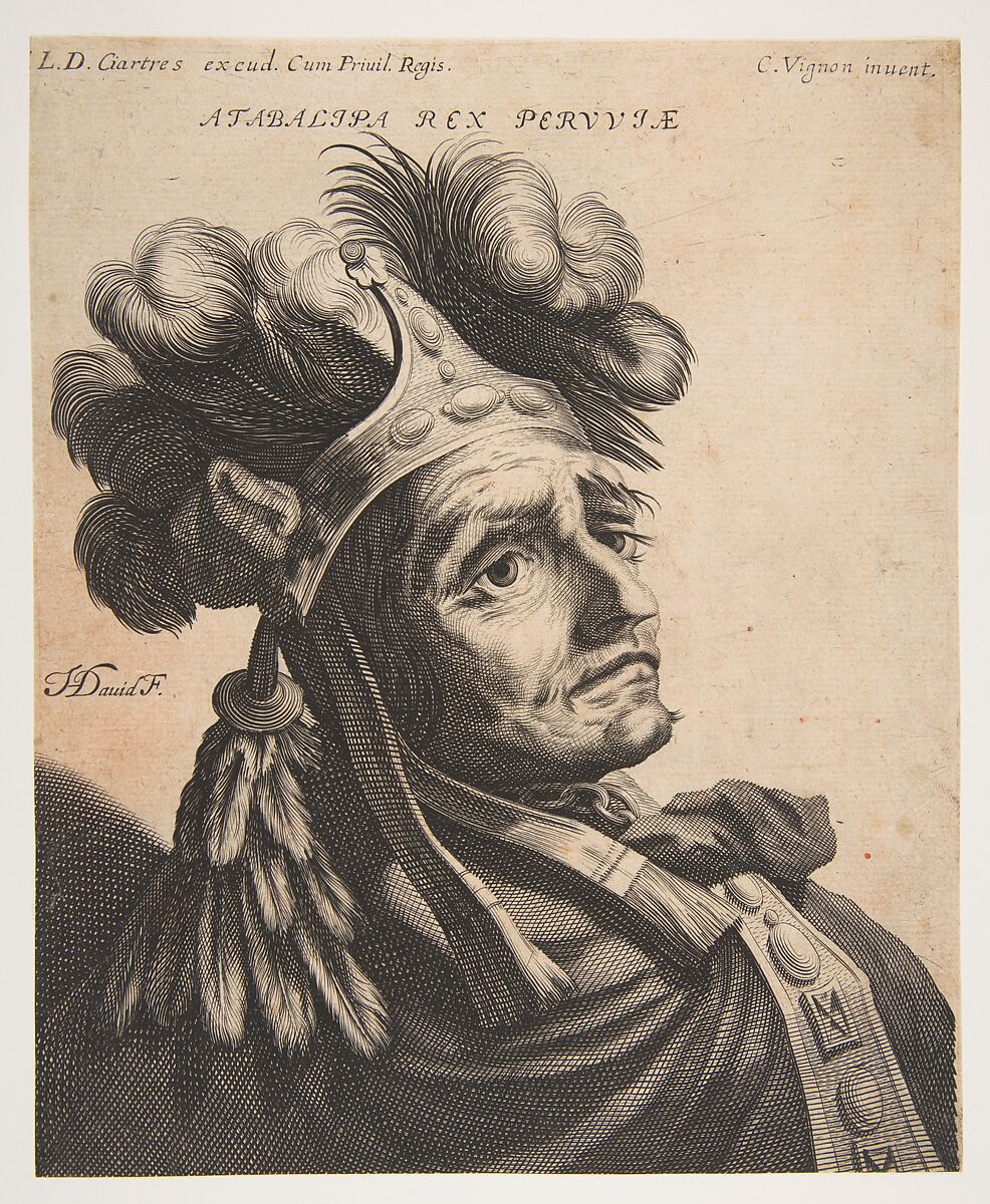 Atabalipa, Roi du Pérou, Jerôme David (1605–after 1670), Engraving 