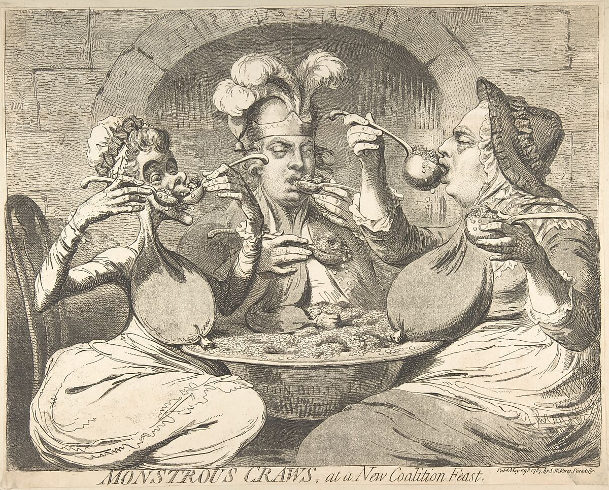 Monstrous Craws at a New Coalition Feast, James Gillray (British, London 1756–1815 London), Etching and aquatint 