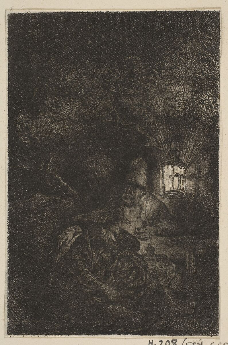 The Rest on the Flight into Egypt: A Night Piece (reverse copy), Francesco Novelli (Italian, 1764–1836), Etching 