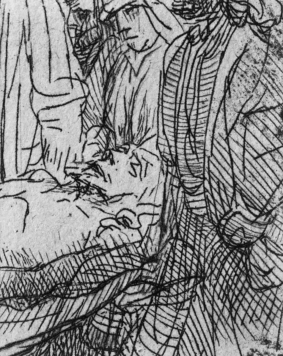 Christ Carried to the Tomb, Rembrandt (Rembrandt van Rijn) (Dutch, Leiden 1606–1669 Amsterdam), Etching and drypoint