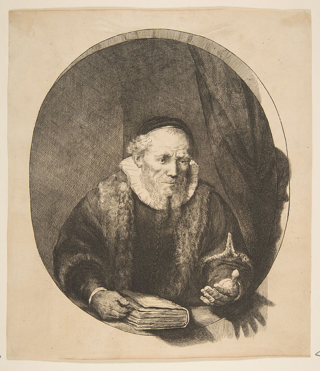 Jan Cornelis Sylvius, Preacher (reverse copy), After Rembrandt (Rembrandt van Rijn) (Dutch, Leiden 1606–1669 Amsterdam), Etching, signatures trimmed off (?); copy c I 