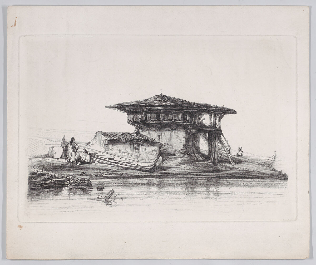 A House in Smyrna, Alexandre-Gabriel Decamps (French, Paris 1803–1860 Fontainebleau), Soft-ground etching with roulette on wove paper 