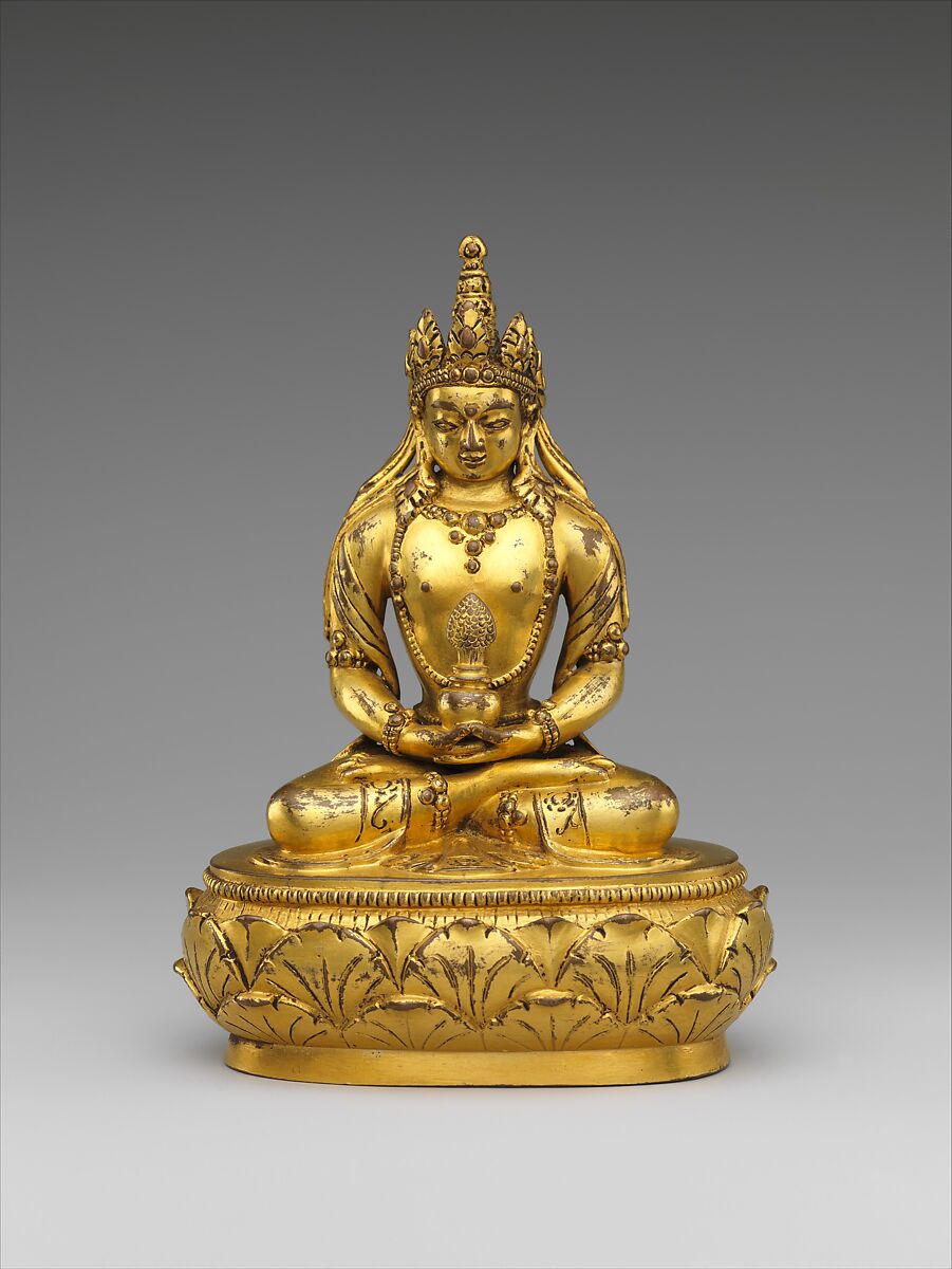 Seated Amitayus, Gilt bronze, Mongolia 