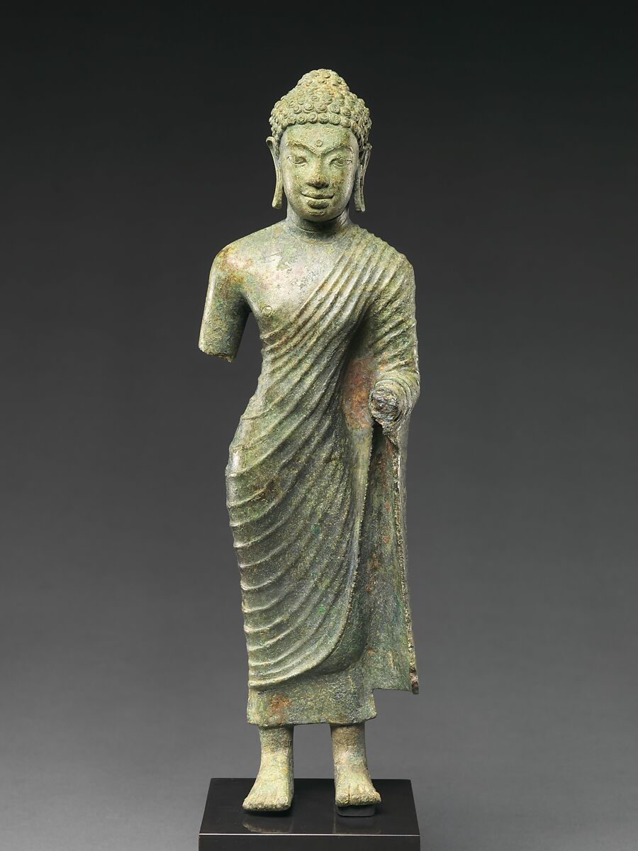 Standing Buddha, Bronze, Indonesia (Kalimantan)