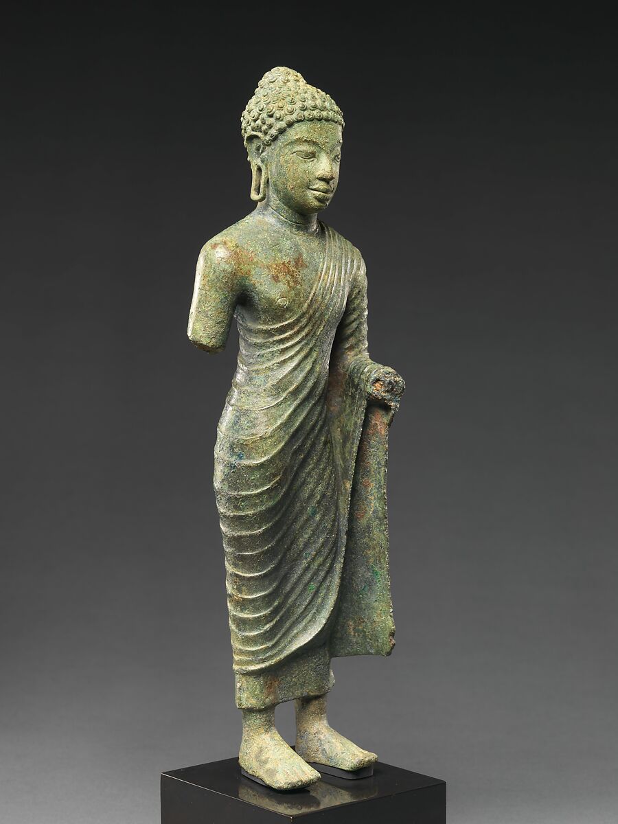 Standing Buddha, Bronze, Indonesia (Kalimantan)