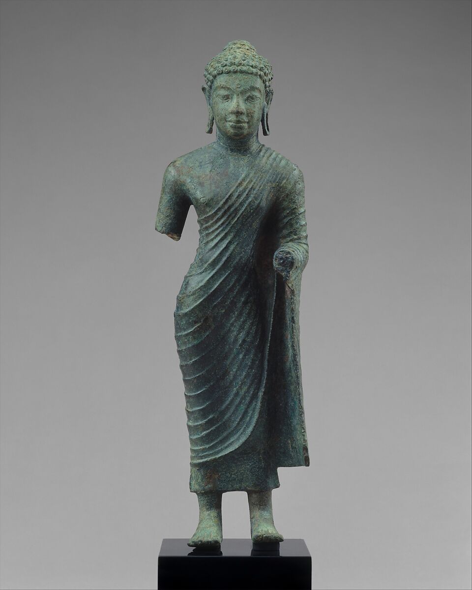 Standing Buddha, Bronze, Indonesia (Kalimantan) 