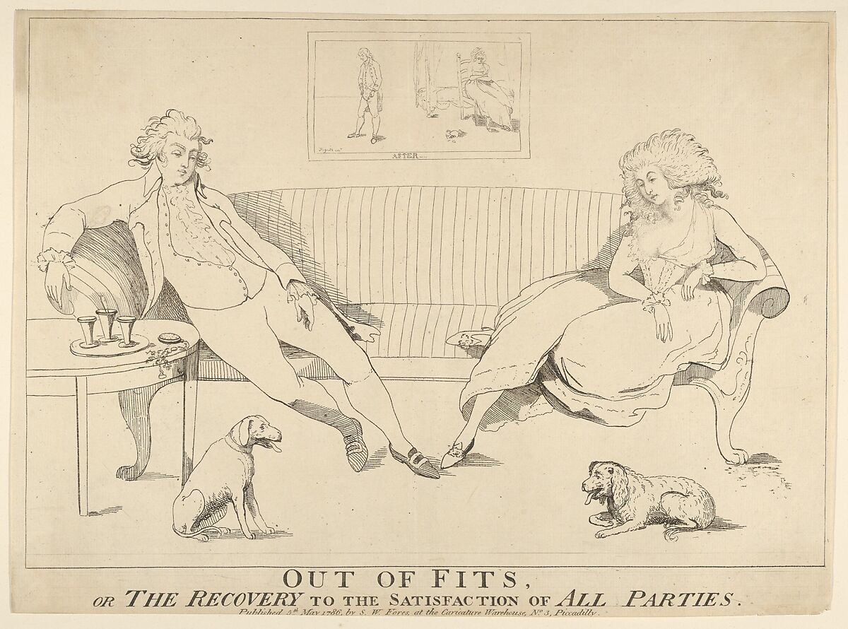 Out of Fits, or the Recovery to the Satisfaction of All Parties, Attributed to George Townley Stubbs (British, Liverpool 1756–1815?), Etching 