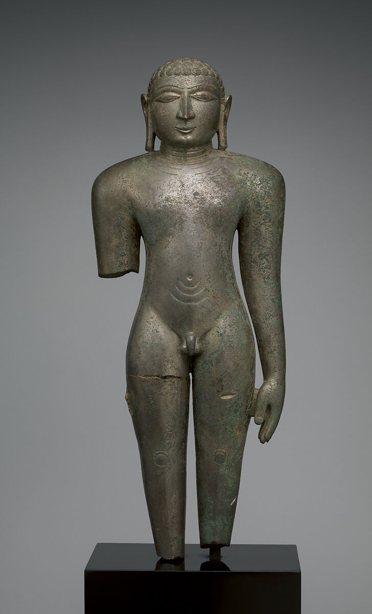 Jain Digambara Tirthanhara Standing in Kayotsarga Meditation Posture, Copper alloy, India (Deccan, Karnataka) 