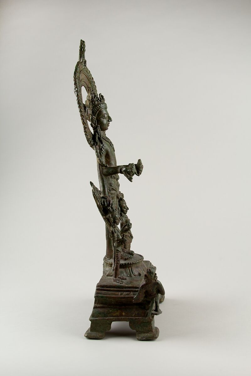 Vishnu Flanked by His Personified Attributes, Bronze, India (Bihar)