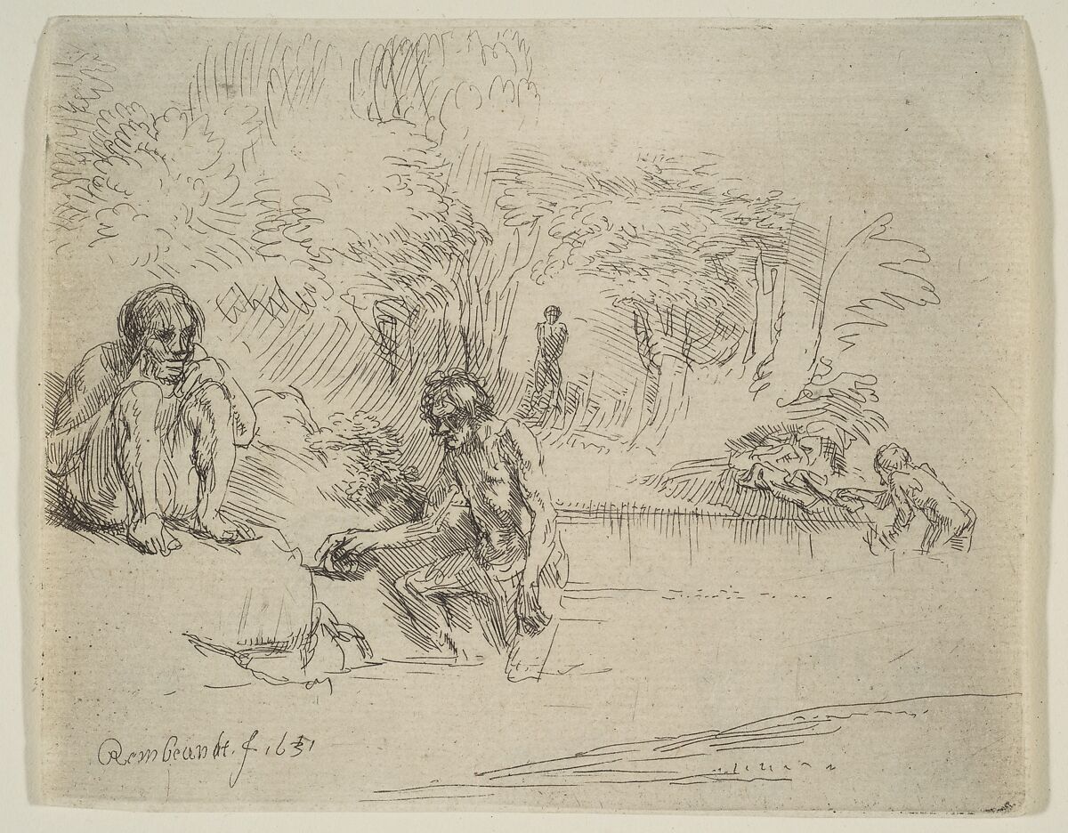 The Bathers, Rembrandt (Rembrandt van Rijn)  Dutch, Etching