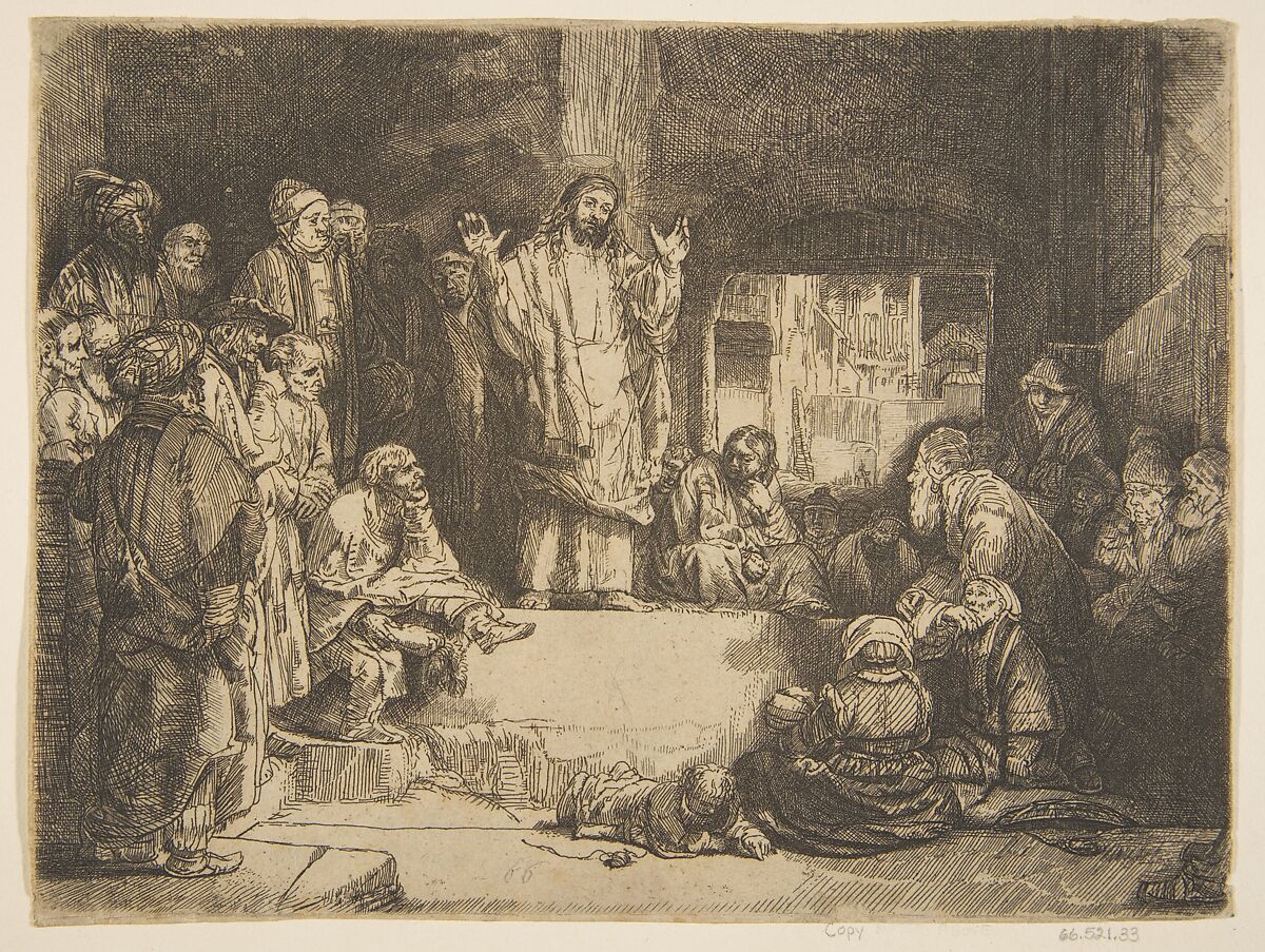 Christ Preaching (La Petite Tombe) (copy), After Rembrandt (Rembrandt van Rijn) (Dutch, Leiden 1606–1669 Amsterdam), Etching 