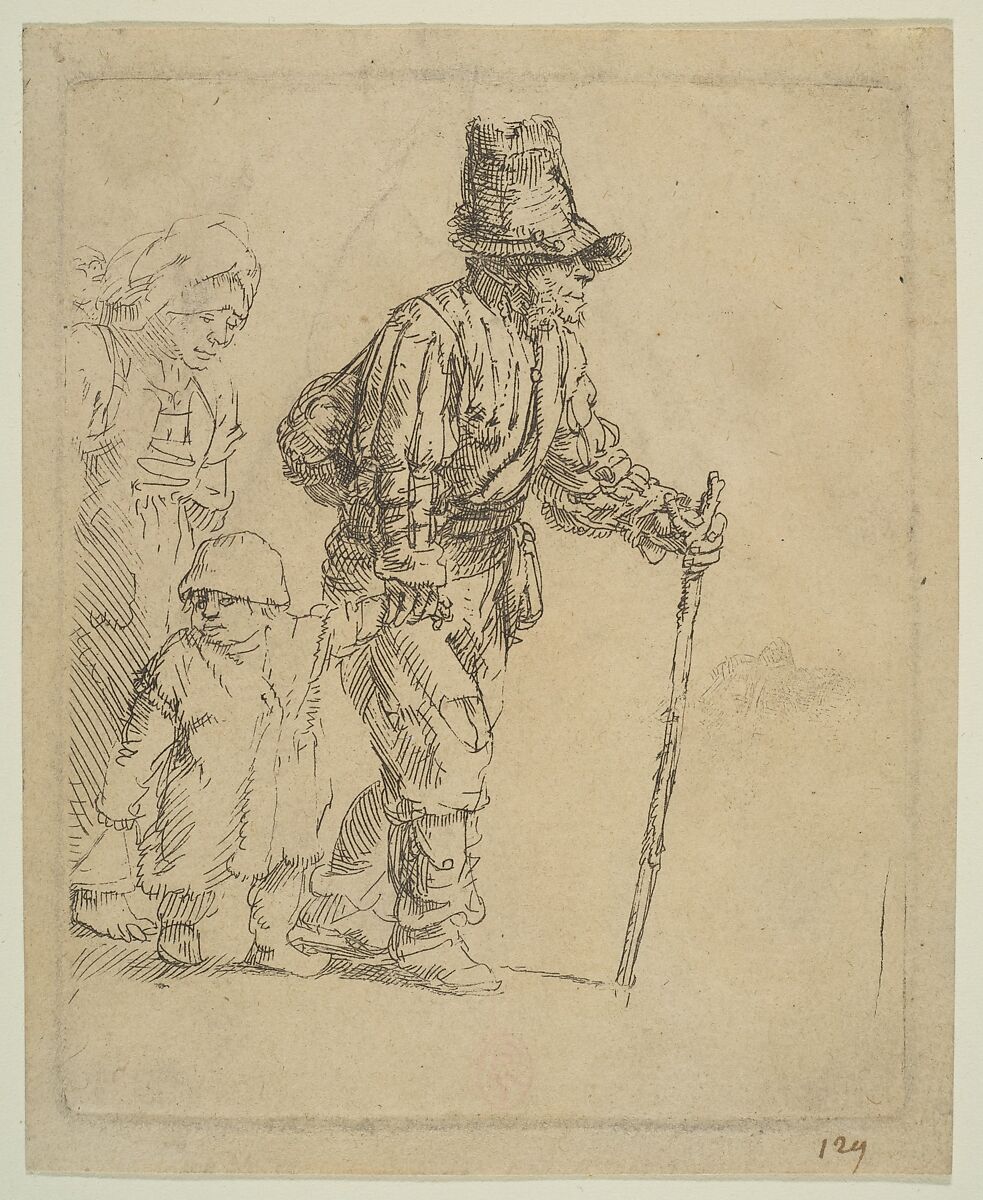 Peasant Family on the Tramp, After Rembrandt (Rembrandt van Rijn) (Dutch, Leiden 1606–1669 Amsterdam), Etching; second of three states 