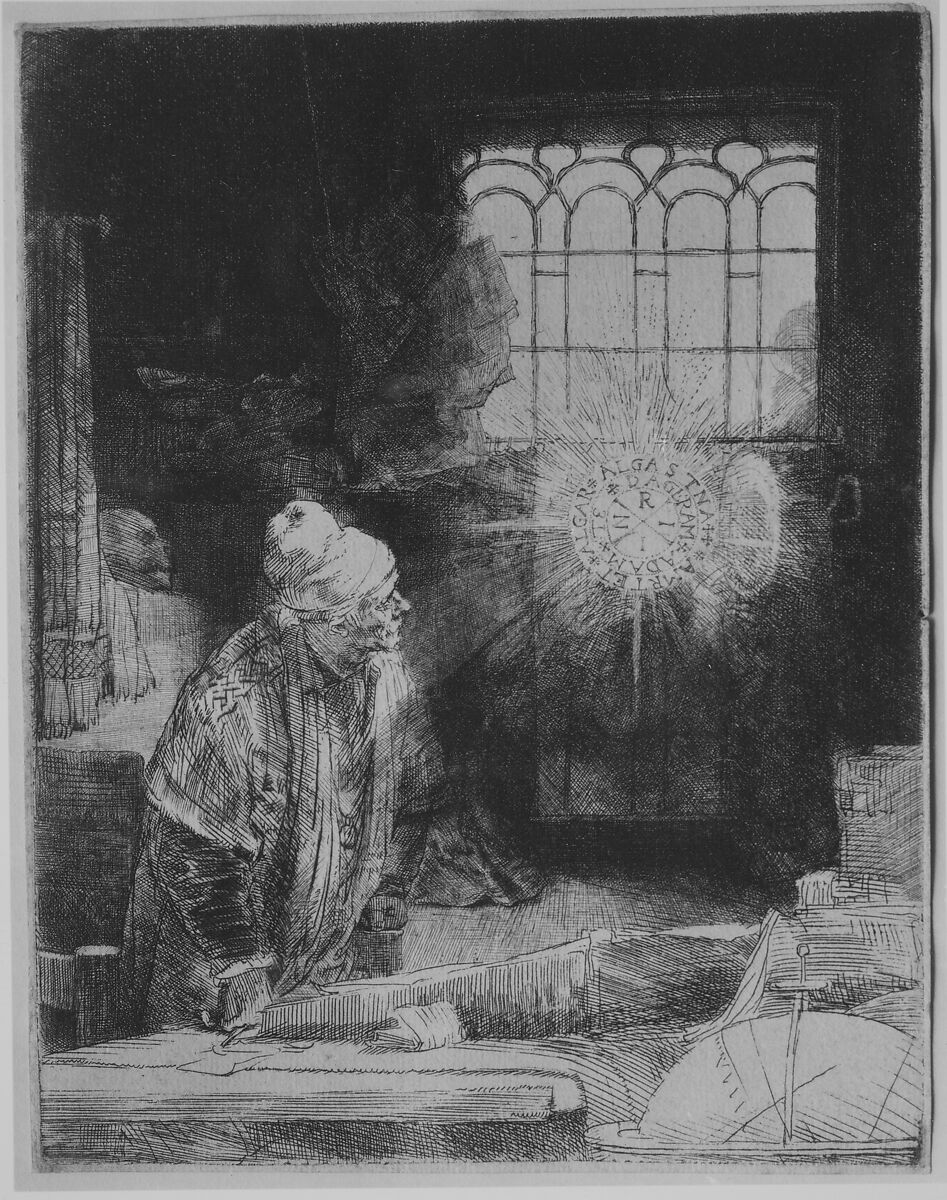 Faust, Rembrandt (Rembrandt van Rijn) (Dutch, Leiden 1606–1669 Amsterdam), Etching, engraving and drypoint; first of seven states
