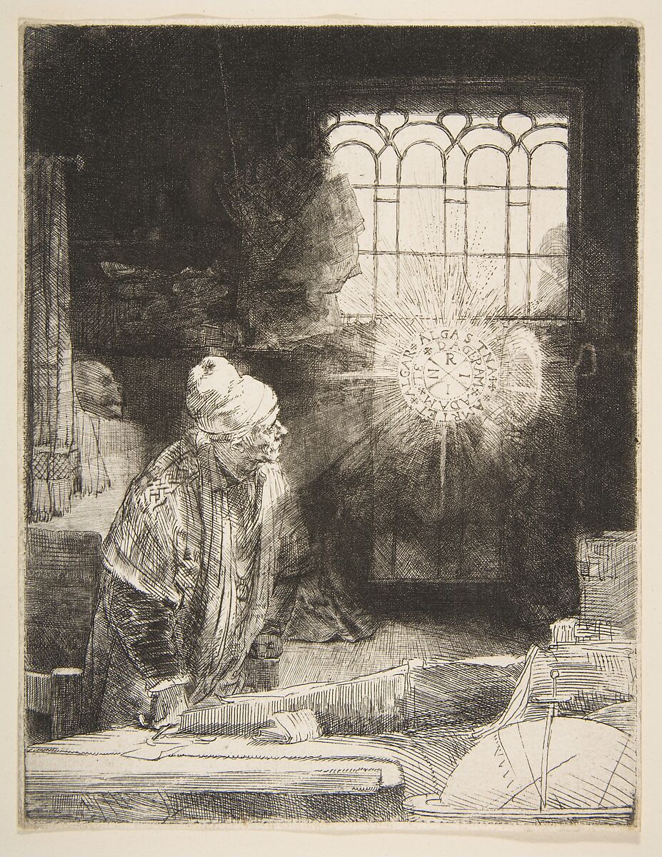 Faust, Rembrandt (Rembrandt van Rijn) (Dutch, Leiden 1606–1669 Amsterdam), Etching, engraving and drypoint; first of seven states 