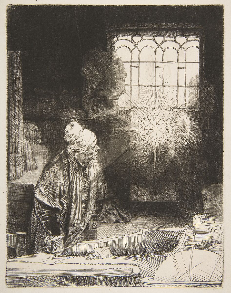 Faust, Rembrandt (Rembrandt van Rijn) (Dutch, Leiden 1606–1669 Amsterdam), Etching, engraving and dry point; fourth of seven states 