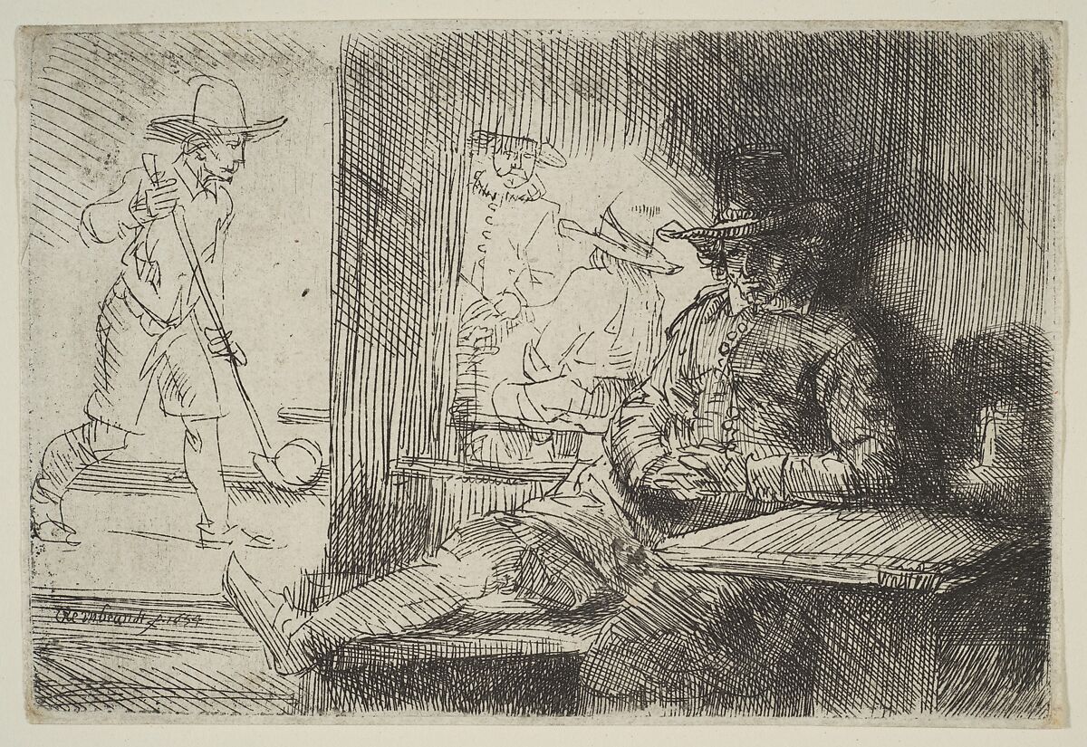 The Golf-Player, Rembrandt (Rembrandt van Rijn) (Dutch, Leiden 1606–1669 Amsterdam), Etching; first of two states 