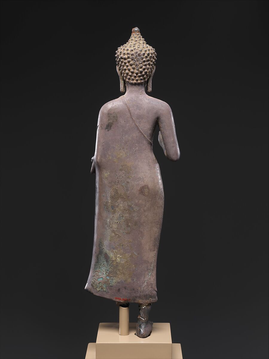 Buddha Preaching, Silver alloy, Central or northeastern Thailand