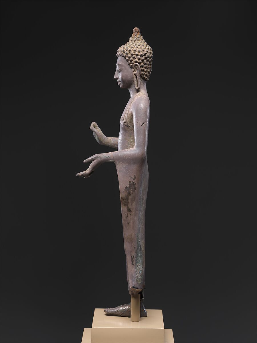 Buddha Preaching, Silver alloy, Central or northeastern Thailand