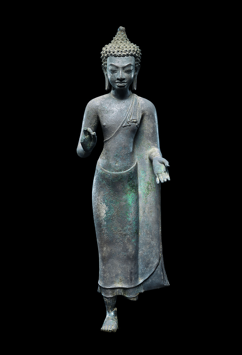 Buddha Preaching, Silver alloy, Central or northeastern Thailand 