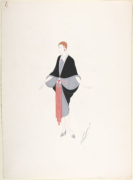 Design for "Robe-Manteau du Soir" (Manteau) for "Manhattan Mary," Majestic Theater, New York, Erté (Romain de Tirtoff) (French (born Russia), St. Petersburg 1892–1990 Paris) 
