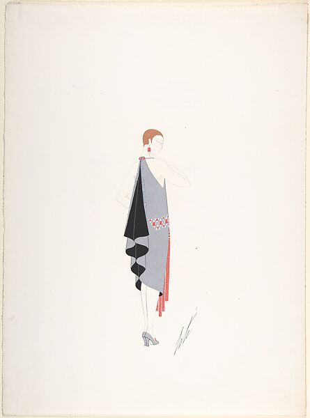 Design for "Robe-Manteau du Soir" (Robe) for "Manhattan Mary," Majestic Theater, New York, Erté (Romain de Tirtoff) (French (born Russia), St. Petersburg 1892–1990 Paris) 