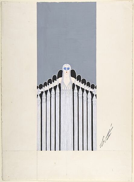 Design for "Porteuse" of "Premier Voile" for "Les Mariages," George White's Scandals, New York, Erté (Romain de Tirtoff) (French (born Russia), St. Petersburg 1892–1990 Paris) 