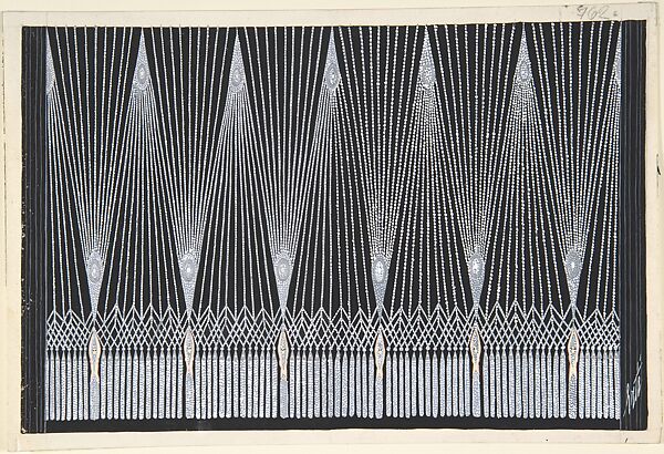 Design for  Beaded Curtain (Quatrième Voile) for "Les Mariages," George White's Scandal, Erté (Romain de Tirtoff) (French (born Russia), St. Petersburg 1892–1990 Paris) 