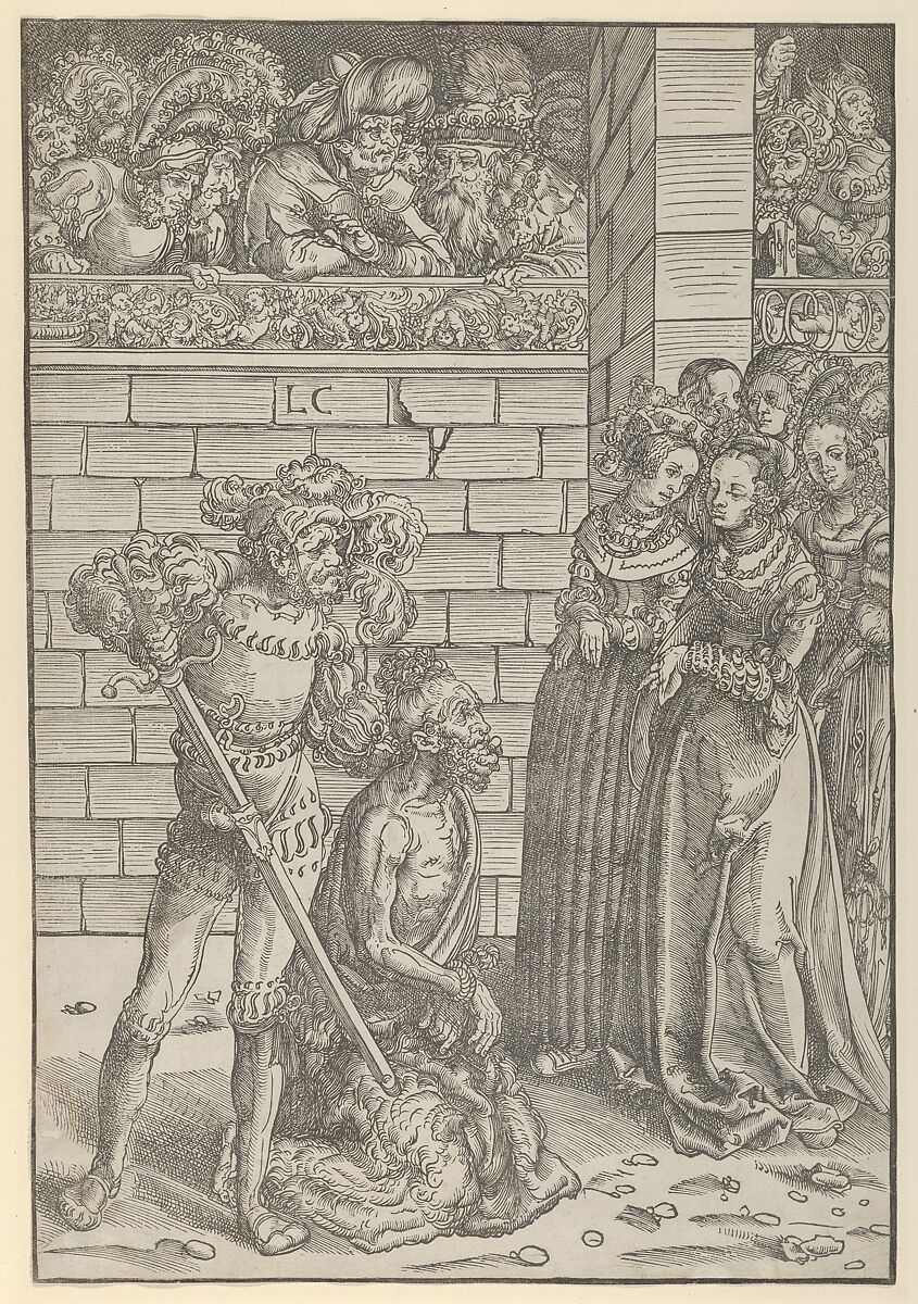 The Beheading of St. John the Baptist, Lucas Cranach the Elder (German, Kronach 1472–1553 Weimar), Woodcut; second state of two (Hollstein) 