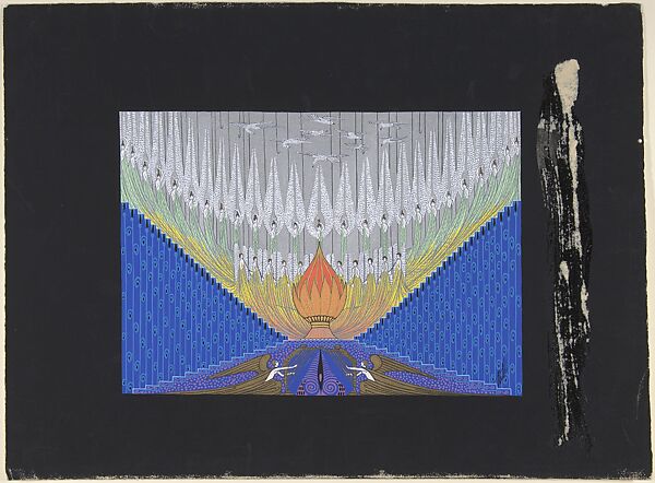 "Finale" Angels Playing Harps, Trumpets and Lyres,  Set Design for "The Blues," George White's Scandals, New York,, Erté (Romain de Tirtoff) (French (born Russia), St. Petersburg 1892–1990 Paris) 