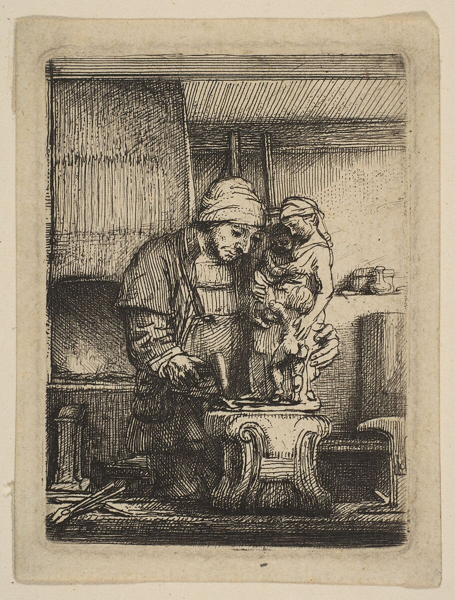 The Goldsmith, Rembrandt (Rembrandt van Rijn) (Dutch, Leiden 1606–1669 Amsterdam), Etching and drypoint; first of three states 