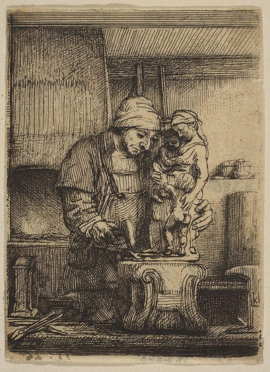 The Goldsmith, Rembrandt (Rembrandt van Rijn) (Dutch, Leiden 1606–1669 Amsterdam), Etching and drypoint; first of three states 