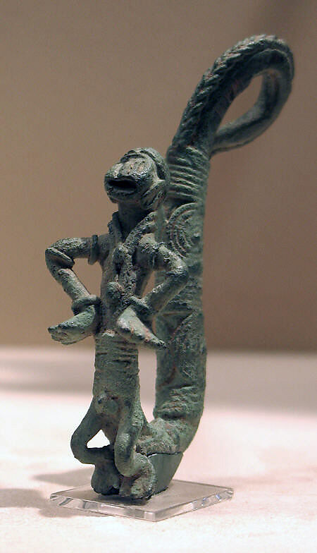 Hook(?) with Human or Monkey, Bronze, Thailand (Ban Chiang) 