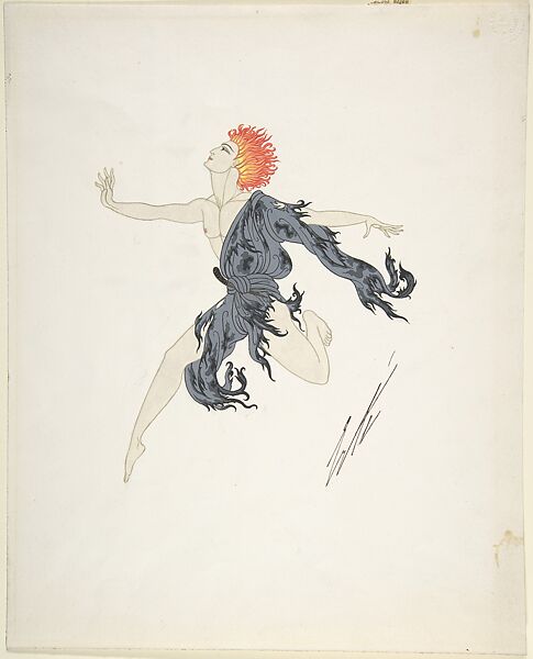 "L'Homme, Enflamé de Désirs" Costume Design for "L'Or," Ziegfield Follies, Erté (Romain de Tirtoff) (French (born Russia), St. Petersburg 1892–1990 Paris) 