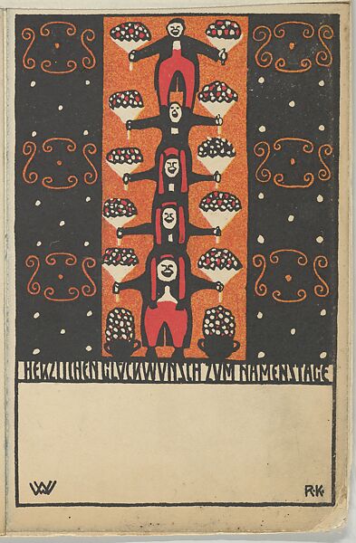 Congratulations on Your Name Day (Herzlichen Glückwunsch zum Namenstage), Rudolf Kalvach (Austrian, Vienna 1883–1932 Kosmanos), Color lithograph 