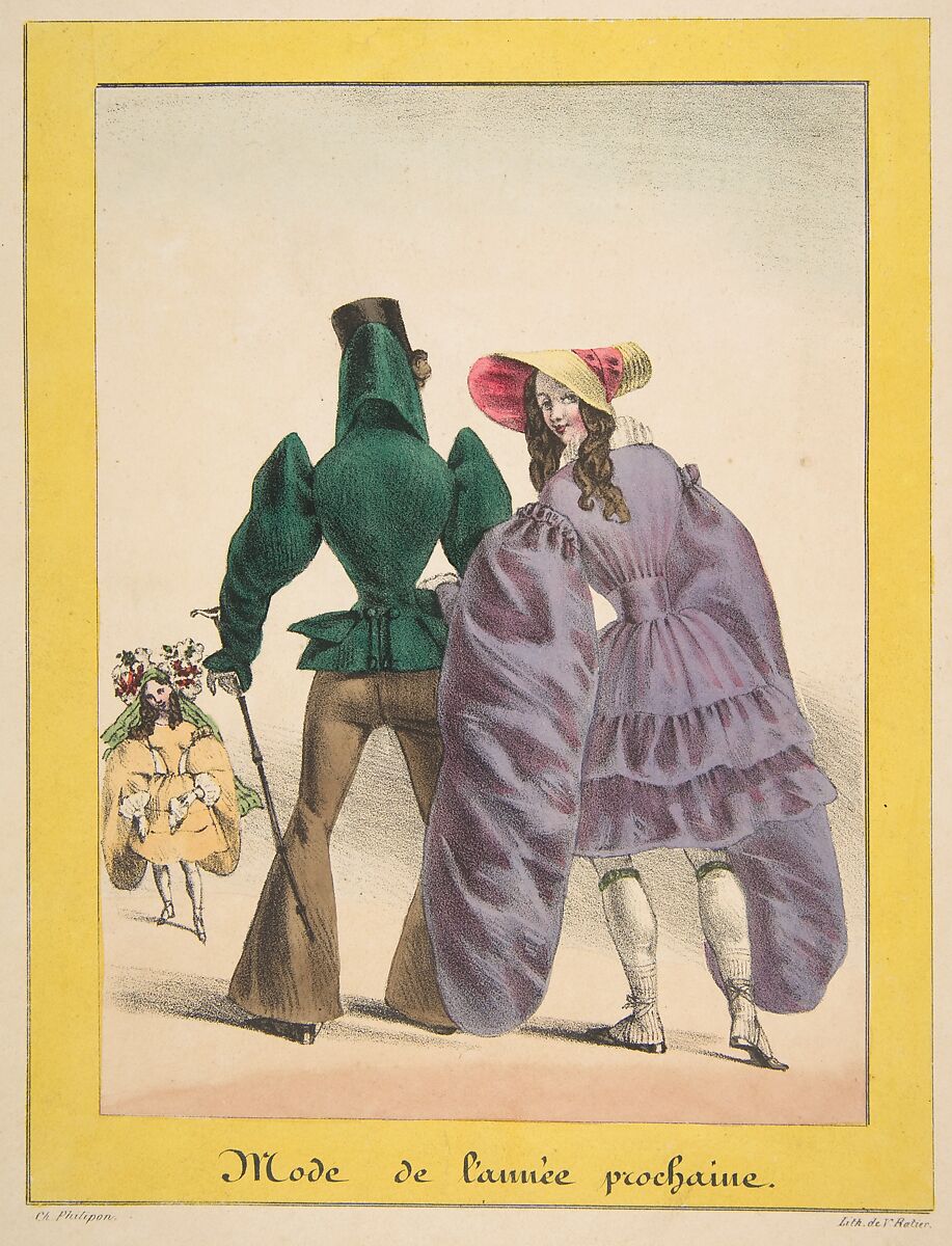 Mode de l'année prochaine, After Charles Philipon (French, Lyons 1800–1862 Paris), Colored lithograph 