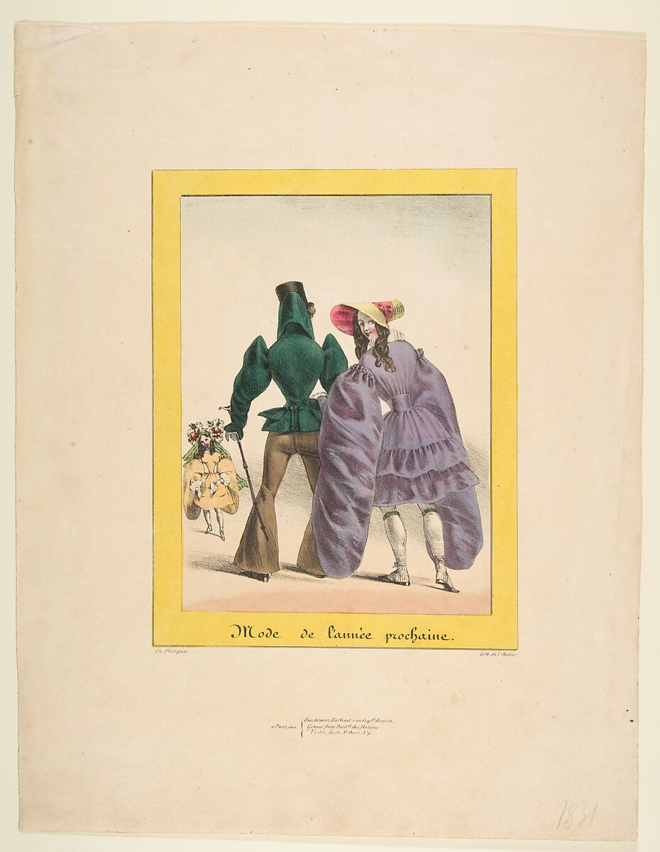 Mode de l'année prochaine, After Charles Philipon (French, Lyons 1800–1862 Paris), Colored lithograph