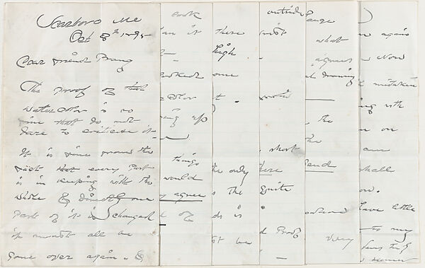 Autograph Letter to Louis Prang, Discussing lithograph of 