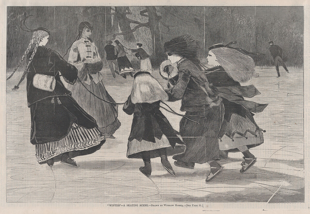 "Winter" – A Skating Scene (from "Harper's Weekly," Vol. XII), After Winslow Homer (American, Boston, Massachusetts 1836–1910 Prouts Neck, Maine), Wood engraving 