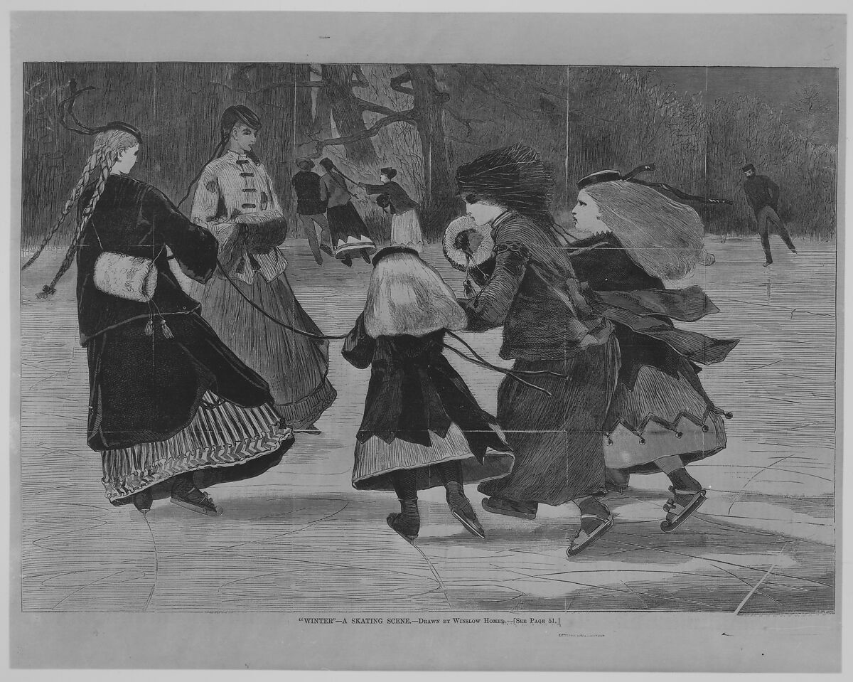 "Winter" – A Skating Scene (from "Harper's Weekly," Vol. XII), After Winslow Homer (American, Boston, Massachusetts 1836–1910 Prouts Neck, Maine), Wood engraving