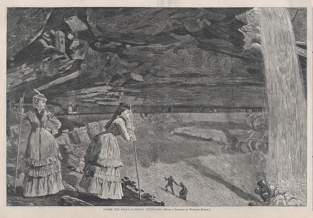 Under the Falls, Catskill Mountains (from "Harper's Weekly," Vol. XVI), After Winslow Homer (American, Boston, Massachusetts 1836–1910 Prouts Neck, Maine), Wood engraving 