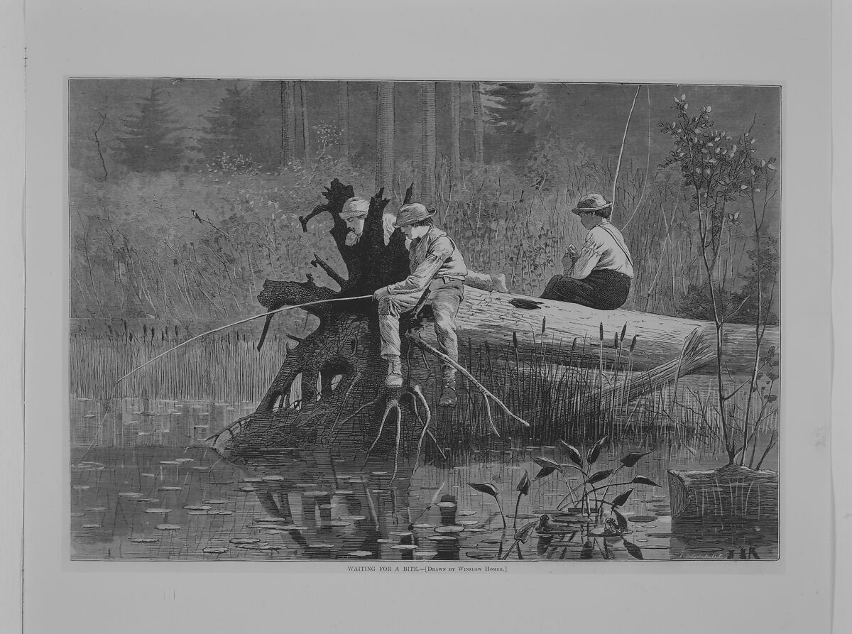 Waiting for a Bite (from "Harper's Weekly," Vol. XVIII), After Winslow Homer (American, Boston, Massachusetts 1836–1910 Prouts Neck, Maine), Wood engraving