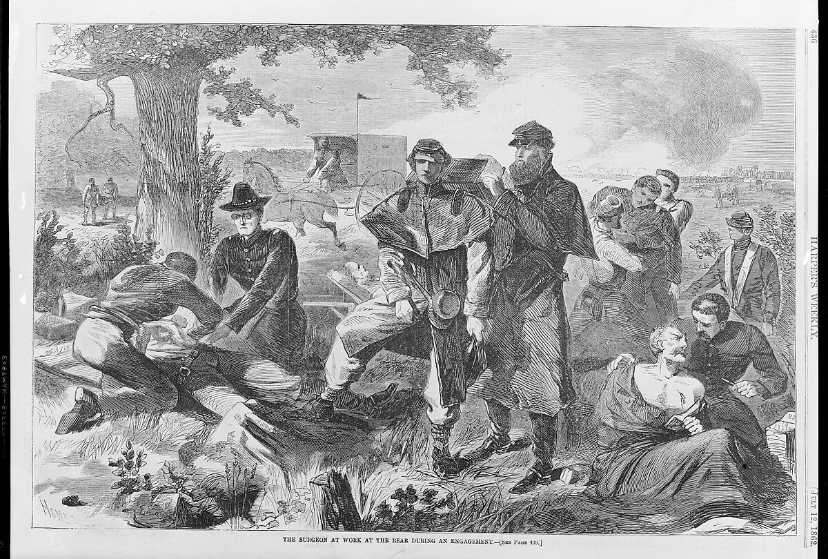 The Surgeon at Work at the Rear During an Engagement (from "Harper's Weekly," Vol. VII), After Winslow Homer (American, Boston, Massachusetts 1836–1910 Prouts Neck, Maine), Wood engraving