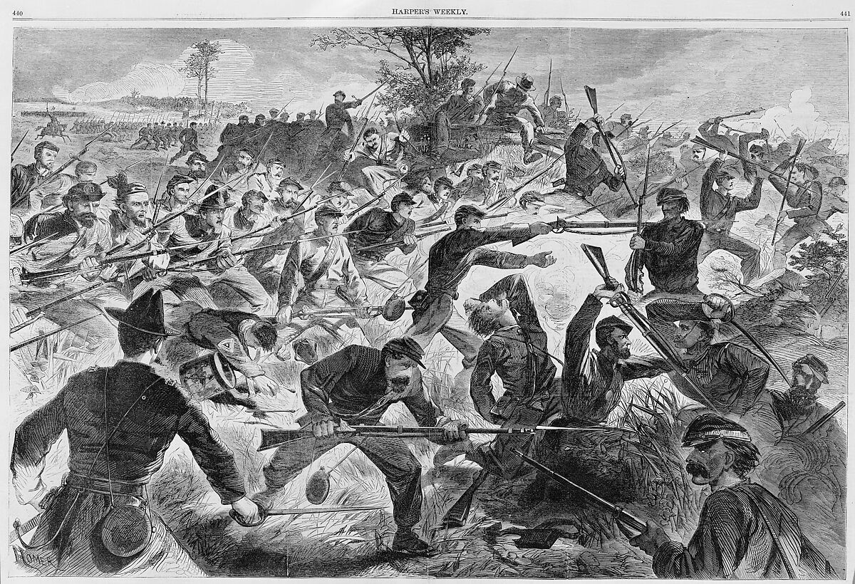 The War for the Union, 1862 – A Bayonet Charge (from "Harper's Weekly," Vol. VII), After Winslow Homer (American, Boston, Massachusetts 1836–1910 Prouts Neck, Maine), Wood engraving