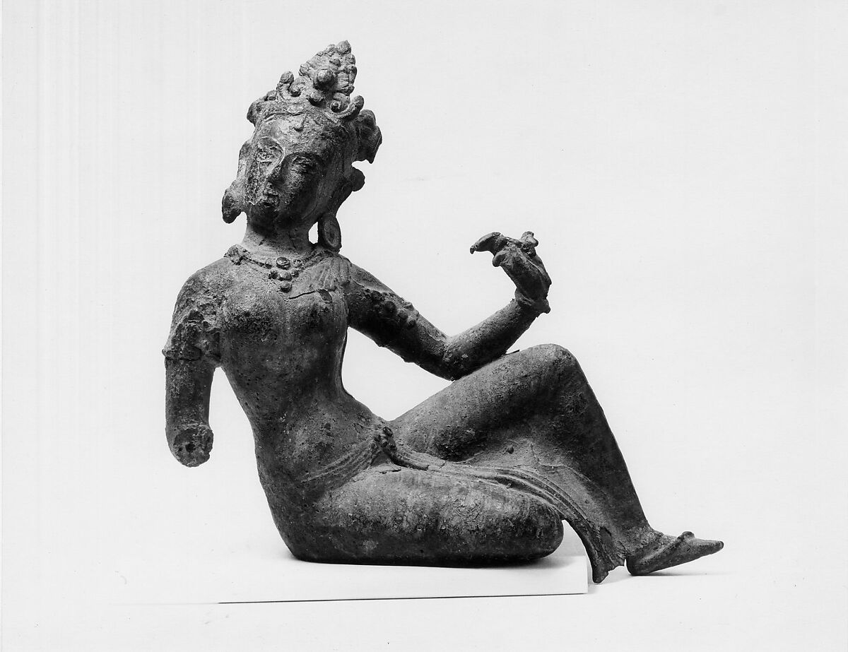 Seated Uma from a Group, Bronze, Nepal (Kathmandu Valley) 