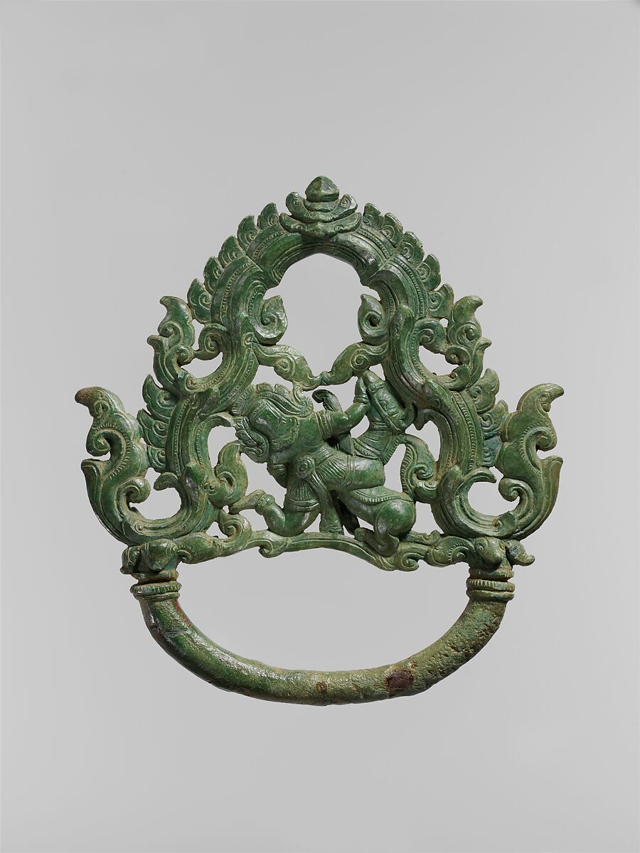 Palanquin Ring with Demon Battling a Horse, Bronze, Thailand (or Cambodia?)