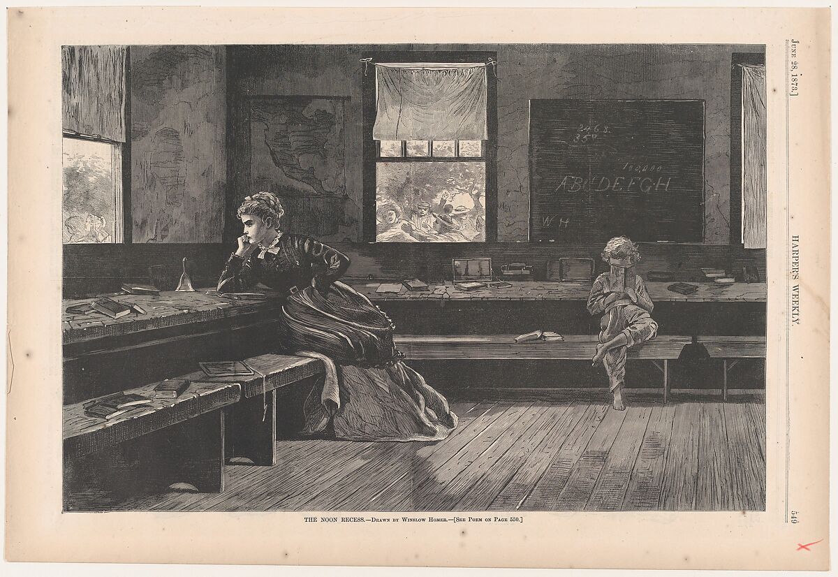 The Noon Recess (from "Harper's Weekly," Vol. XVII), After Winslow Homer (American, Boston, Massachusetts 1836–1910 Prouts Neck, Maine), Wood engraving 