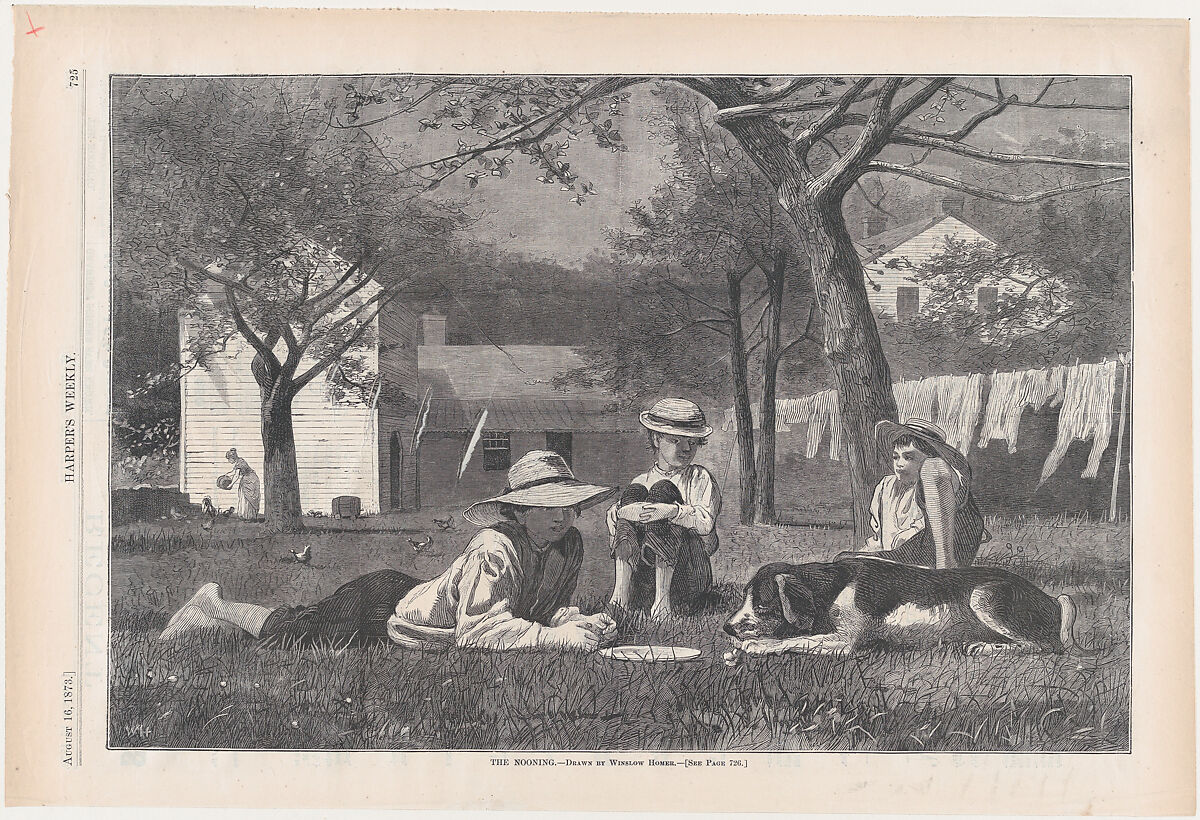 The Nooning (from "Harper's Weekly," Vol. XVII), After Winslow Homer (American, Boston, Massachusetts 1836–1910 Prouts Neck, Maine), Wood engraving 
